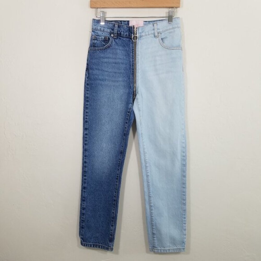 REVICE Two Tone High Rise Jeans Blue Size 26